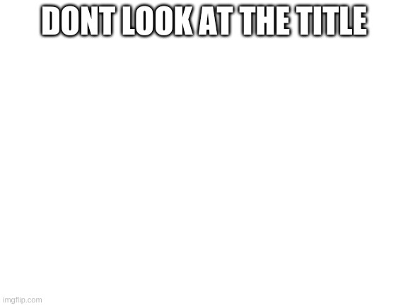 dont look at the comment | DONT LOOK AT THE TITLE | image tagged in blank white template | made w/ Imgflip meme maker