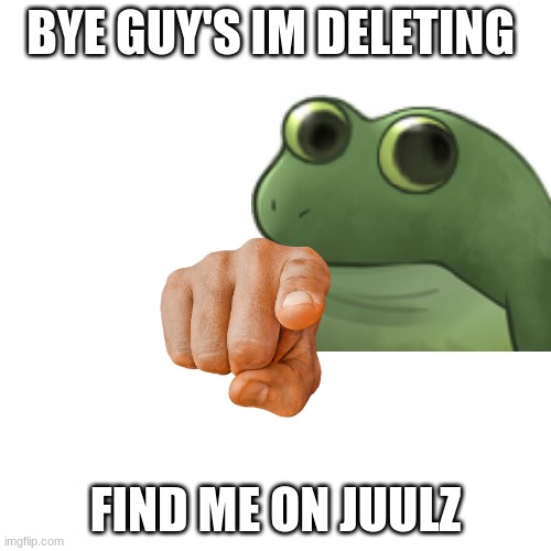bye bye | BYE GUY'S IM DELETING; FIND ME ON JUULZ | image tagged in goodnight | made w/ Imgflip meme maker