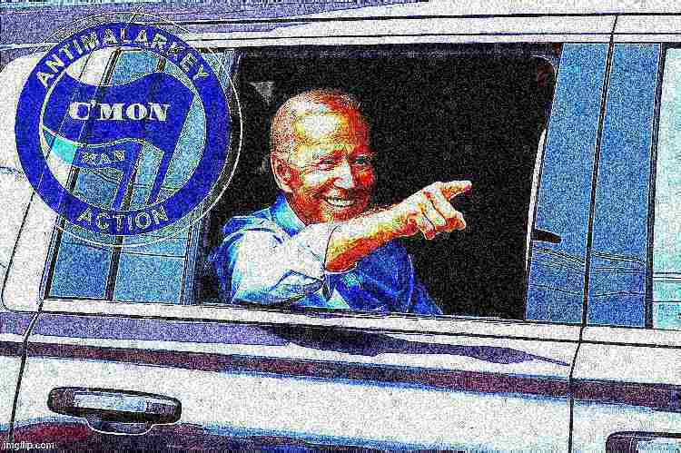 High Quality Joe Biden antimalarkey action deep-fried 2 Blank Meme Template