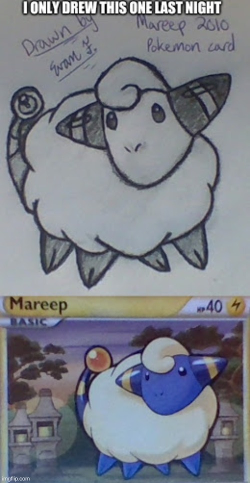 Mareep | image tagged in art,pokemon,hand drawn | made w/ Imgflip meme maker