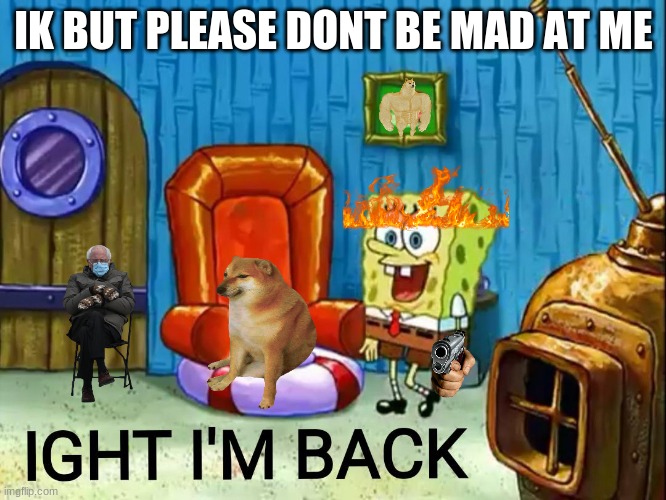 ladies and gentleman im here | IK BUT PLEASE DONT BE MAD AT ME | image tagged in ight im back | made w/ Imgflip meme maker