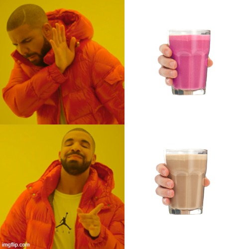 no straby milk | image tagged in memes,drake hotline bling | made w/ Imgflip meme maker