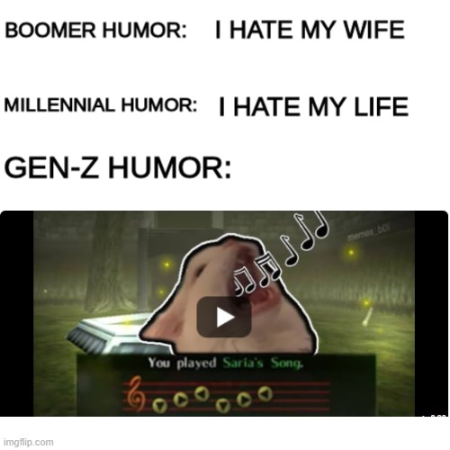 Gen z humor | image tagged in boomer humor millennial humor gen-z humor,gen z,cat,the legend of zelda | made w/ Imgflip meme maker