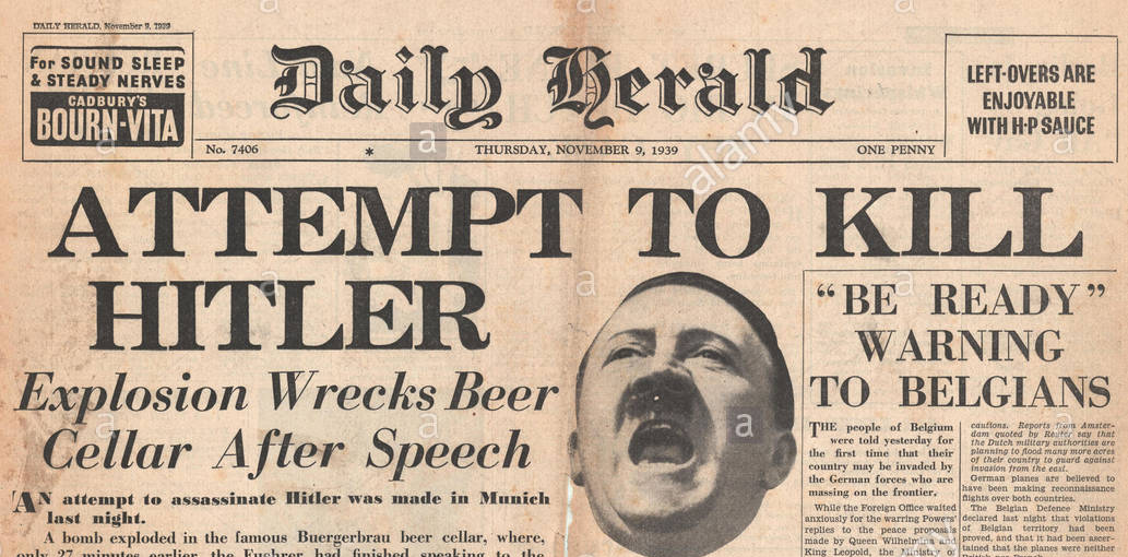 High Quality hitler assassination attempt newspaper Blank Meme Template