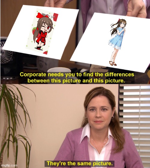 Sharky Girl's Hair almost look like Shizuku's | image tagged in memes,they're the same picture | made w/ Imgflip meme maker