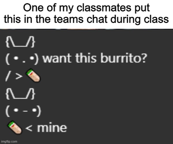 yes | One of my classmates put this in the teams chat during class | image tagged in memes | made w/ Imgflip meme maker