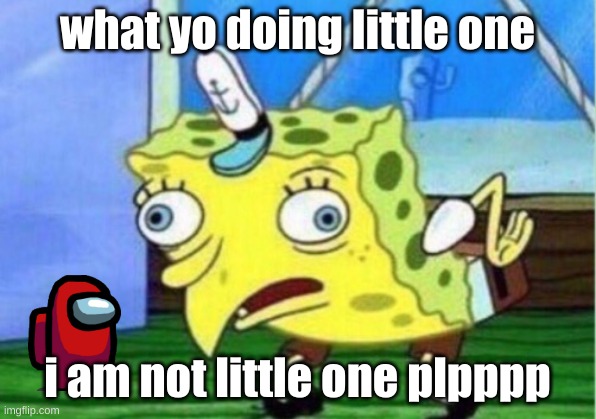 i am not little | what yo doing little one; i am not little one plpppp | image tagged in memes,mocking spongebob | made w/ Imgflip meme maker