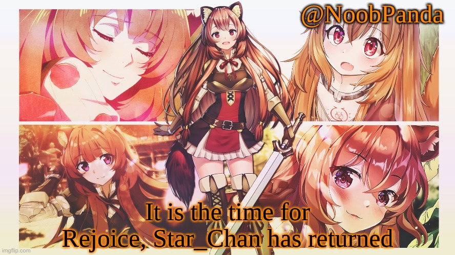 *Happy macarena noises* | It is the time for Rejoice, Star_Chan has returned | image tagged in noobpanda | made w/ Imgflip meme maker