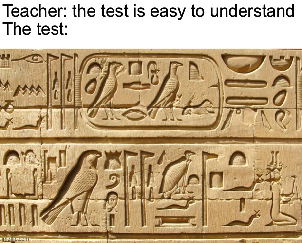 Relatable? | Teacher: the test is easy to understand
The test: | image tagged in memes,funny | made w/ Imgflip meme maker