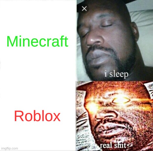 Sleeping Shaq Meme | Minecraft; Roblox | image tagged in memes,sleeping shaq | made w/ Imgflip meme maker