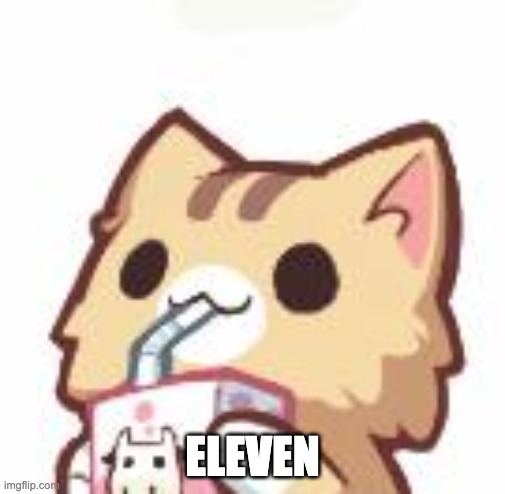 Unsee Juice kitty | ELEVEN | image tagged in unsee juice kitty | made w/ Imgflip meme maker