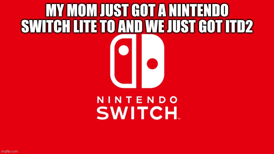 Nintendo Switch | MY MOM JUST GOT A NINTENDO SWITCH LITE TO AND WE JUST GOT ITD2 | image tagged in nintendo switch | made w/ Imgflip meme maker