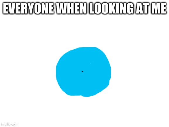 Blank White Template | EVERYONE WHEN LOOKING AT ME | image tagged in blank white template | made w/ Imgflip meme maker