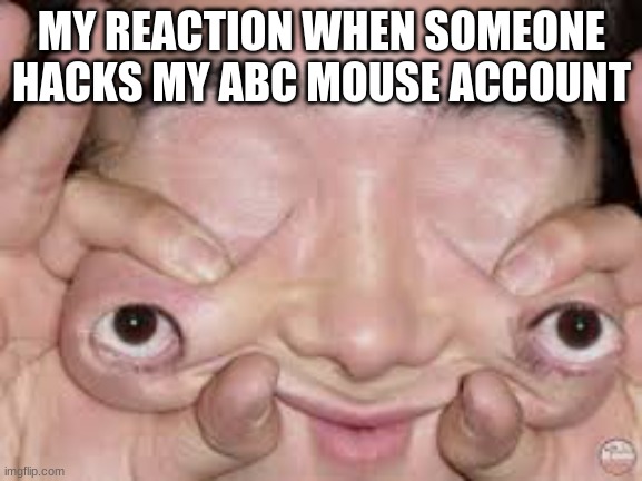 abc mouse.com | MY REACTION WHEN SOMEONE HACKS MY ABC MOUSE ACCOUNT | image tagged in weird | made w/ Imgflip meme maker