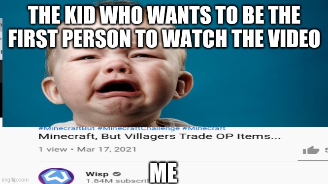 Get owned nerd | THE KID WHO WANTS TO BE THE FIRST PERSON TO WATCH THE VIDEO; ME | image tagged in funny,memes,glizzy,youtubers | made w/ Imgflip meme maker
