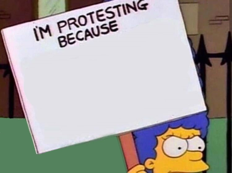Marge Simpson Protest Sign Blank Meme Template