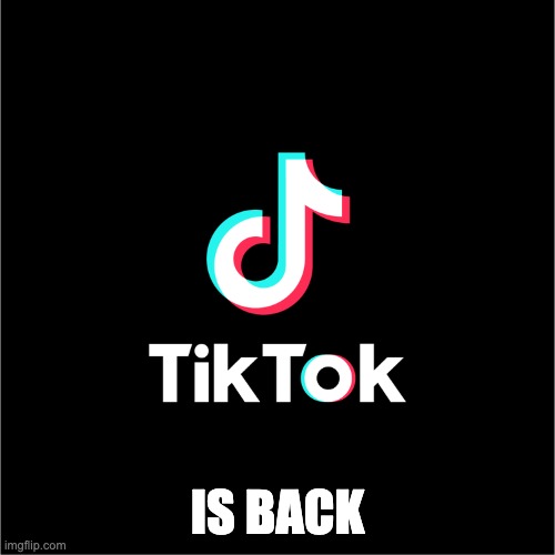 tiktok logo | IS BACK | image tagged in tiktok logo | made w/ Imgflip meme maker