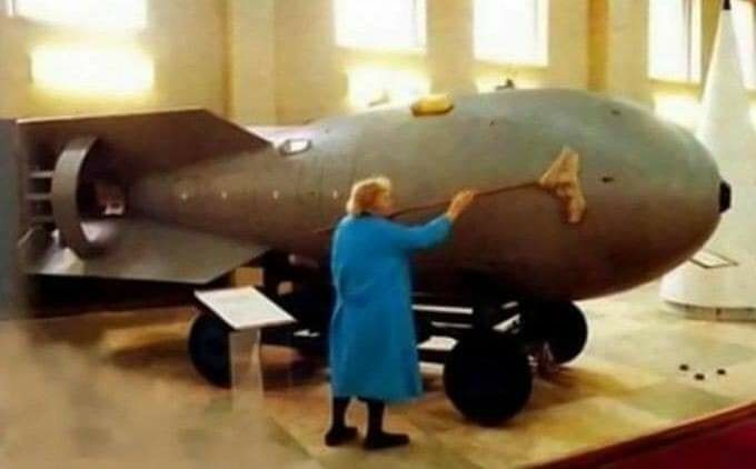 granny takes care of atomic bomb Blank Meme Template