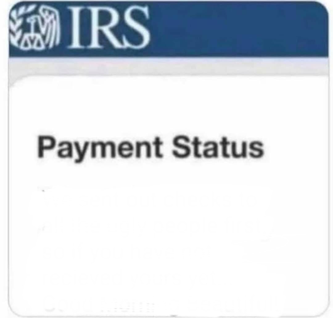 High Quality IRS stimulus status Blank Meme Template