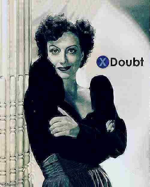 X doubt Joan Crawford deep-fried 3 Blank Meme Template