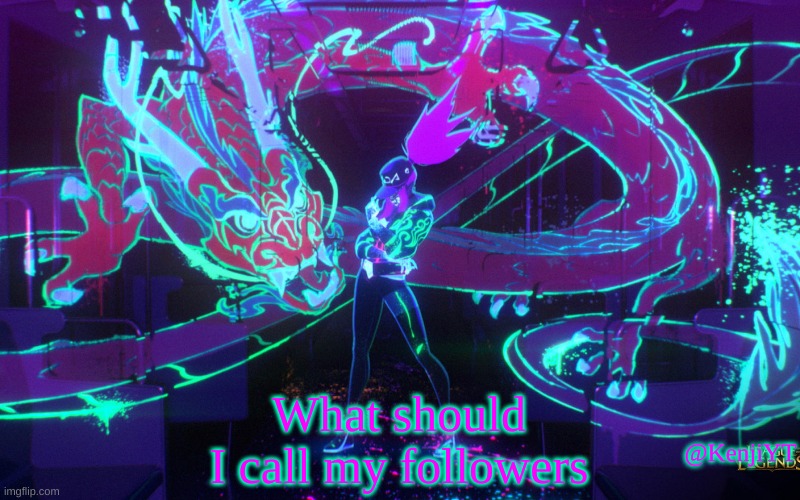 no spupid names | What should I call my followers | image tagged in kda akali | made w/ Imgflip meme maker