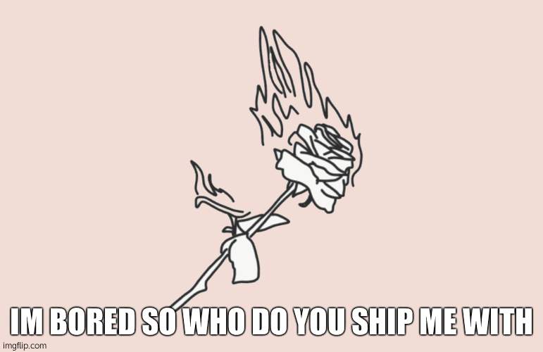 burning rose | IM BORED SO WHO DO YOU SHIP ME WITH | image tagged in burning rose | made w/ Imgflip meme maker