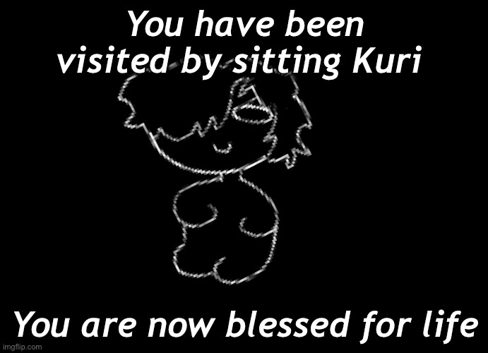 ✨✨✨ | You have been visited by sitting Kuri; You are now blessed for life | made w/ Imgflip meme maker