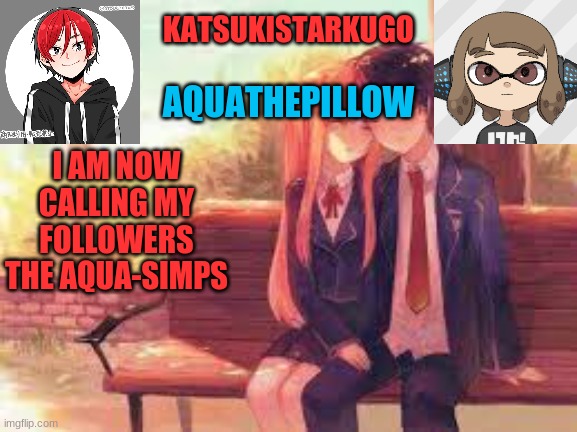 KatsukiStarkugoXAquathepillow | I AM NOW CALLING MY FOLLOWERS THE AQUA-SIMPS | image tagged in katsukistarkugoxaquathepillow | made w/ Imgflip meme maker