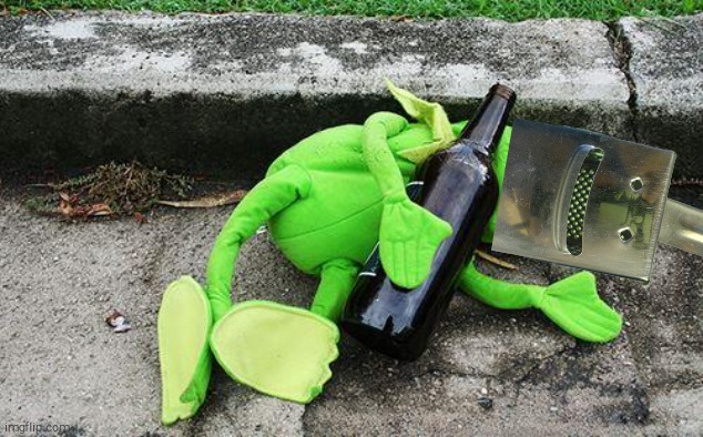 Drunk Kermit | image tagged in drunk kermit | made w/ Imgflip meme maker