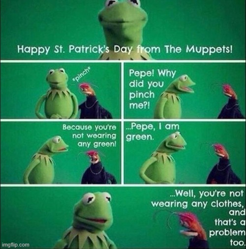 clothes kermit | image tagged in saint patrick's day | made w/ Imgflip meme maker