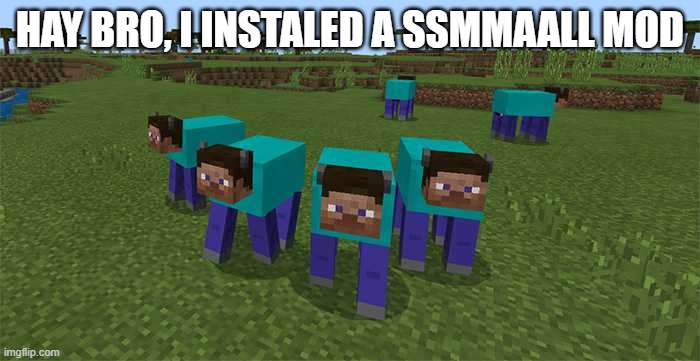 me and the boys |  HAY BRO, I INSTALED A SSMMAALL MOD | image tagged in me and the boys | made w/ Imgflip meme maker