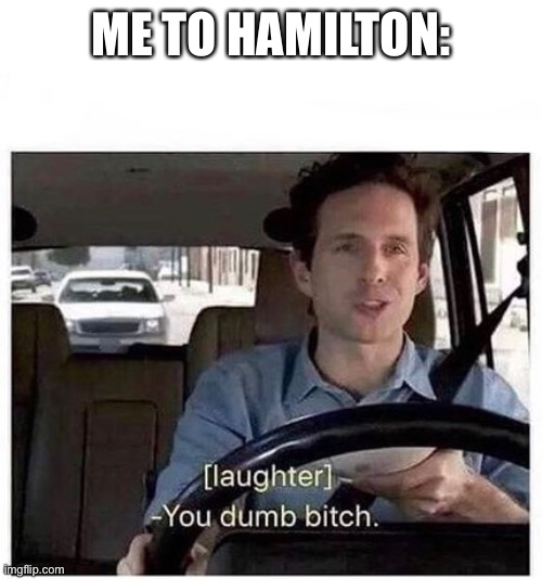 You dumb bitch | ME TO HAMILTON: | image tagged in you dumb bitch | made w/ Imgflip meme maker