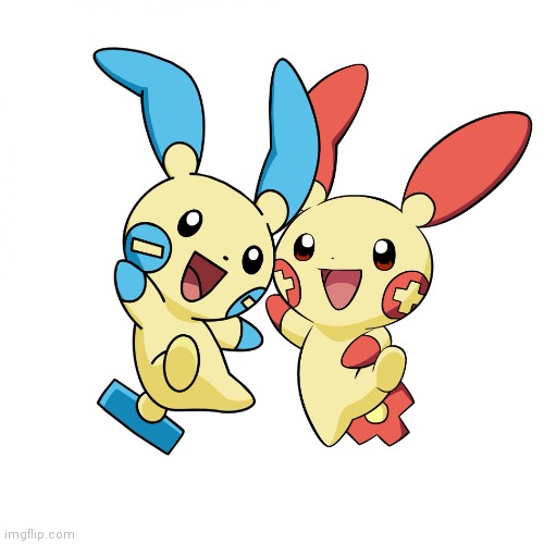 Minun and Plusle | image tagged in minun and plusle | made w/ Imgflip meme maker