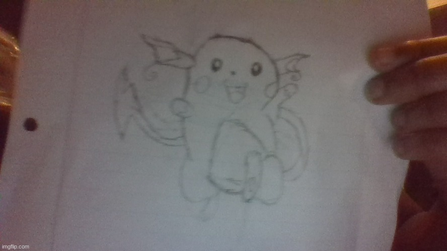 RAICHUUUUUUUUUUUUUUUU | image tagged in raichu,pokemon,drawings | made w/ Imgflip meme maker