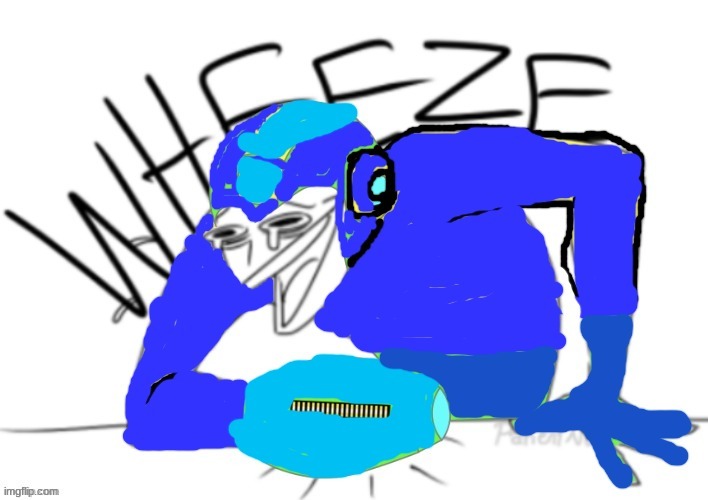 Mega Man Wheezing | image tagged in mega man wheezing | made w/ Imgflip meme maker