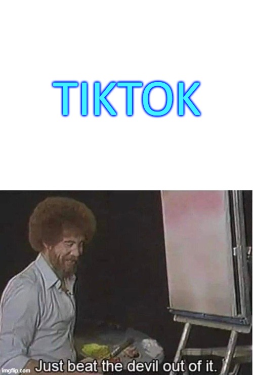 Imgflip raids tiktok 2021 | TIKTOK | image tagged in blank white template,just beat the devil out of it | made w/ Imgflip meme maker