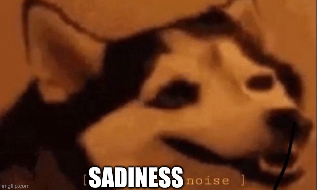 [happiness noise] | SADINESS | image tagged in happiness noise | made w/ Imgflip meme maker