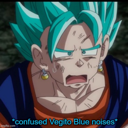 new template ^^ | image tagged in confused vegito | made w/ Imgflip meme maker