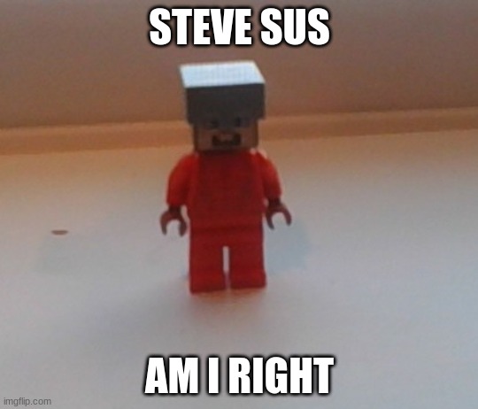 steve sus | STEVE SUS; AM I RIGHT | image tagged in minecraft | made w/ Imgflip meme maker