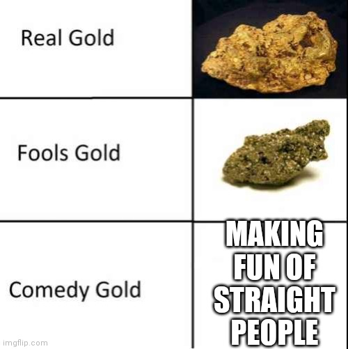 Comedy Gold | MAKING FUN OF STRAIGHT PEOPLE | image tagged in comedy gold | made w/ Imgflip meme maker