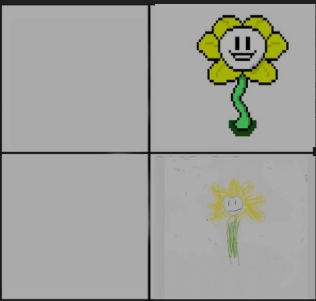 High Quality Flowey,Poorly Drawn Flowey Blank Meme Template