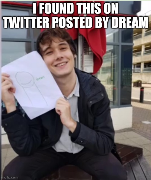 dream face reveal | I FOUND THIS ON TWITTER POSTED BY DREAM | image tagged in dream face reveal | made w/ Imgflip meme maker