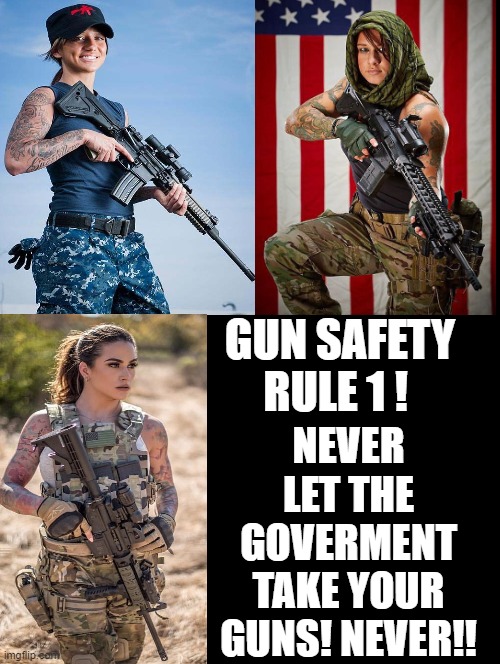 Gun Safety Rule 1 ! | NEVER LET THE GOVERMENT TAKE YOUR GUNS! NEVER!! GUN SAFETY RULE 1 ! | image tagged in second amendment | made w/ Imgflip meme maker