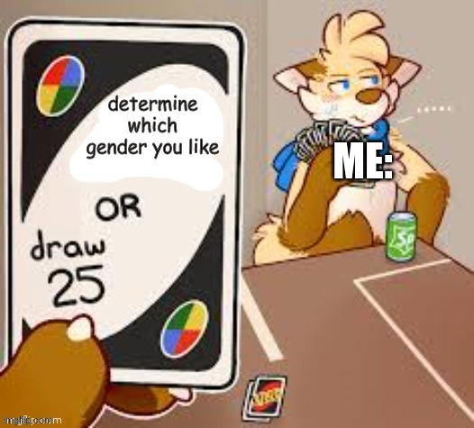 I do not know | determine which gender you like; ME: | image tagged in draw 25,memes,furry | made w/ Imgflip meme maker