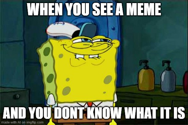 hee-hee | WHEN YOU SEE A MEME; AND YOU DONT KNOW WHAT IT IS | image tagged in memes,don't you squidward | made w/ Imgflip meme maker