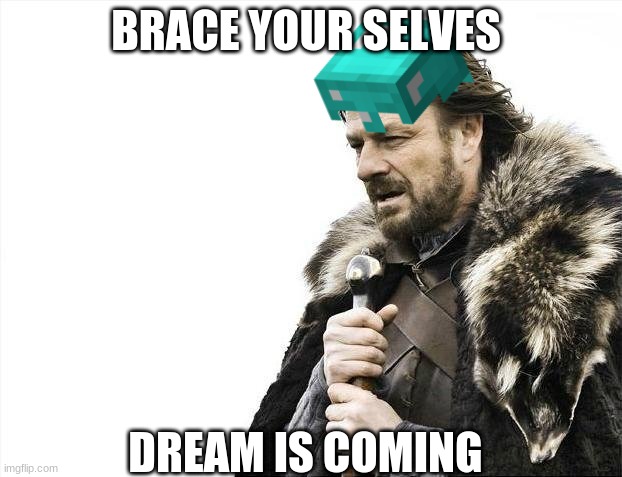 Brace Yourselves X is Coming | BRACE YOUR SELVES; DREAM IS COMING | image tagged in memes,brace yourselves x is coming | made w/ Imgflip meme maker