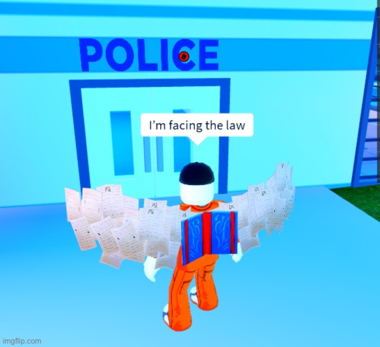 I’m facing le law | image tagged in roblox,jailbreak,memes,the law,prison,law | made w/ Imgflip meme maker