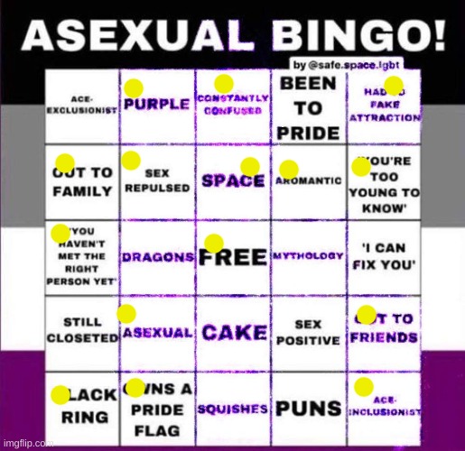 image tagged in asexual bingo | made w/ Imgflip meme maker
