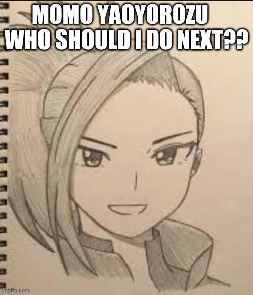 I have no other ideas | MOMO YAOYOROZU   
WHO SHOULD I DO NEXT?? | made w/ Imgflip meme maker