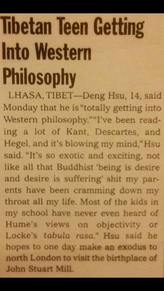 High Quality Tibetan Teen Getting Into Western Philosophy Blank Meme Template